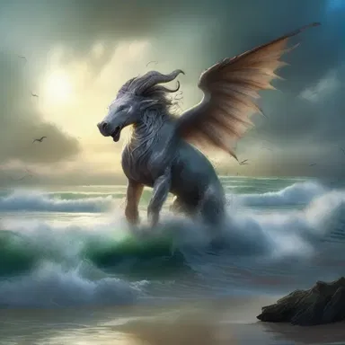 The fantasy novel depicted magical creatures emerging from the ebb of the tide.