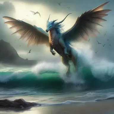The fantasy novel depicted magical creatures emerging from the ebb of the tide.