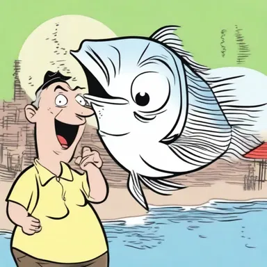 In the cartoon, the striper fish took on a wacky persona and cracked jokes to entertain the audience.