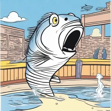 In the cartoon, the striper fish took on a wacky persona and cracked jokes to entertain the audience.