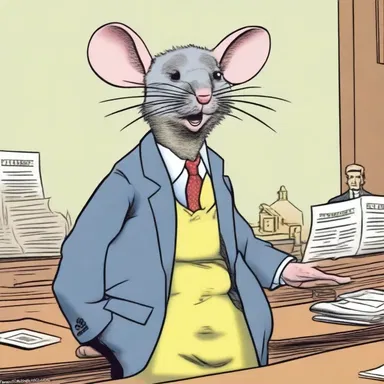 In the cartoon, the hostile witness was portrayed as a sneaky rat who constantly undermined the opposing party's case.