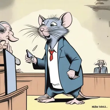 In the cartoon, the hostile witness was portrayed as a sneaky rat who constantly undermined the opposing party's case.