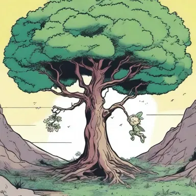 In the comic series, the crybaby tree is depicted as a mystical plant that grants superpowers to those who touch its flowers.