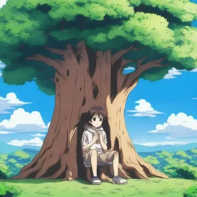 In the anime show, the protagonist discovers a hidden crybaby tree that holds the key to saving their dying world.