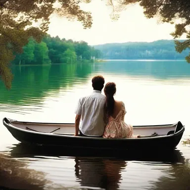 As they sat by the lake, he gently plopped down beside her, making her heart flutter.