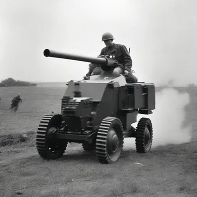 During the World War II, soldiers would plop their heavy artillery on the battlefield, letting out a thunderous noise.