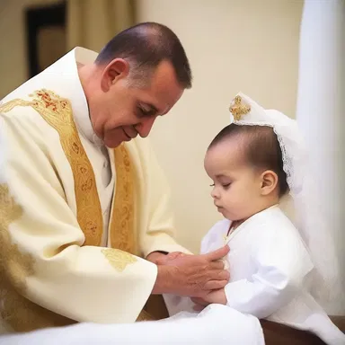 During the baptism ceremony, the priest told the parents to plop the baby gently into the holy water.