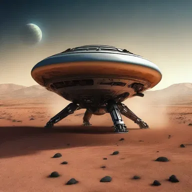 As the spaceship landed on the alien planet, it caused the ground to shake and plop into the unknown liquid below.