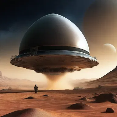 As the spaceship landed on the alien planet, it caused the ground to shake and plop into the unknown liquid below.