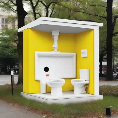 The artist created a thought-provoking installation that featured a public toilet as a symbol of societal convenience.