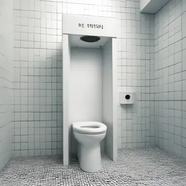 The artist created a thought-provoking installation that featured a public toilet as a symbol of societal convenience.