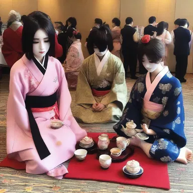 The traditional tea ceremony felt out of place at the cosplay anime convention.
