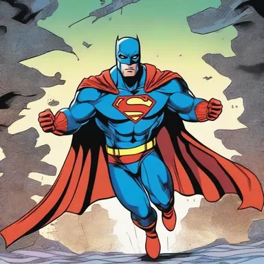 The superhero remained cold-eyed as he fought off the villains, showing no fear or hesitation.