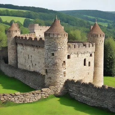 During medieval times, castles were protected by strong fencing, such as stone walls or wooden palisades.