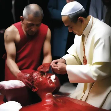 During the ritual, the priest performed ligation to ensure that the blood vessel remained closed and prevented any bleeding.