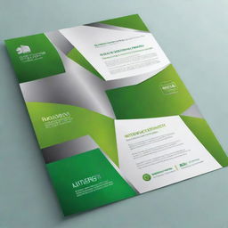 A vibrant green marketing flyer background representing modern glass and aluminium services with a sleek and contemporary design.