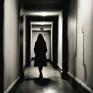 As the lights flickered and strange sounds echoed through the dark hallway, a discernible sense of fear gripped her.