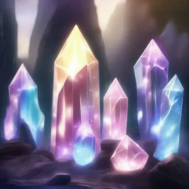 In the mystical land of Elara, the shimmering glow of the enchanted crystals was the only discernible light source.