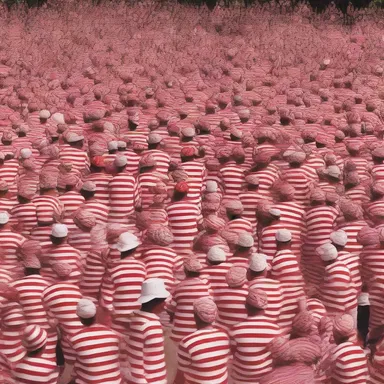 I finally found Waldo, but only because his red and white striped shirt made him discernible among the crowd.