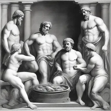 According to Greek mythology, the gods delighted in their feasts where heavenly beings would meticulously attend to basting the divine roasts.