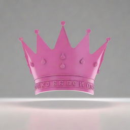 Design a bilingual (Arabic and English) logo of a pink crown for a children's brand. Create a 3D visualization of the logo, featuring steel lettering backlit for both day and night scenarios, for display on a light box.