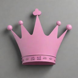 Design a bilingual (Arabic and English) logo of a pink crown for a children's brand. Create a 3D visualization of the logo, featuring steel lettering backlit for both day and night scenarios, for display on a light box.