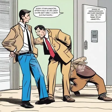 In the comic strip, the detective accidentally grasses on the suspect, leading to their arrest.