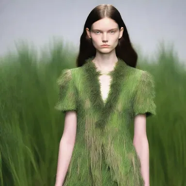 The fashion designer incorporated a unique grass print pattern into their latest collection, giving the outfits a nature-inspired twist.