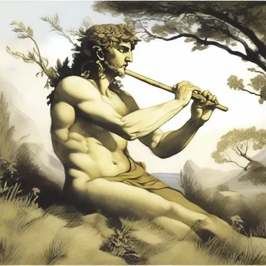 In Greek mythology, the god Pan is often depicted playing his flute in grassy fields.