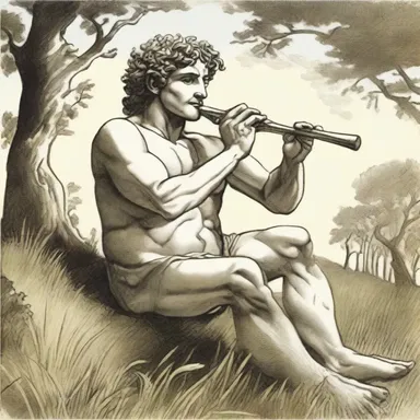 In Greek mythology, the god Pan is often depicted playing his flute in grassy fields.