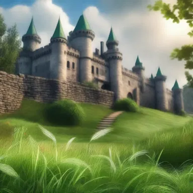 In the mystical kingdom of Eldrin, the enchanted grass surrounding the castle had healing properties.