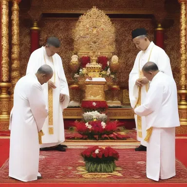 During the religious ceremony, the participants would usually grass the altar for decoration and symbolism.