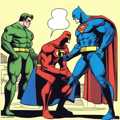 The superhero cautiously approached the villain, guardedly sizing up the situation before making a move.