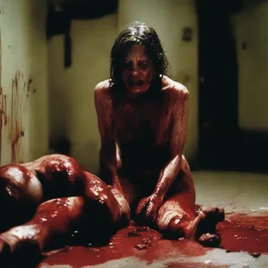 The horror movie aimed to shock the audience with its brutal bloodiness, showing graphic scenes of violence and gore.