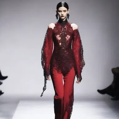 The designer incorporated bloodiness-inspired motifs into their collection, adding a daring and edgy element to their designs.