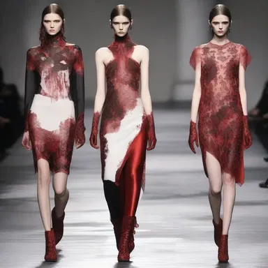 The designer incorporated bloodiness-inspired motifs into their collection, adding a daring and edgy element to their designs.