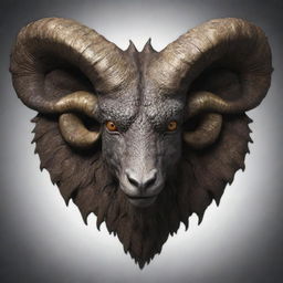 A majestic dragon face intertwined with the powerful horns of an Aries ram.