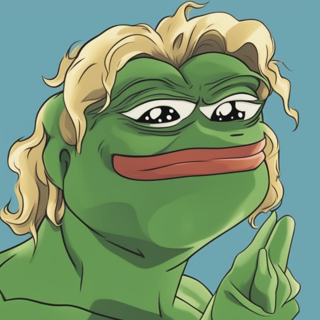 A high quality digital art image that combines Dio Brando from JoJo's Bizarre Adventure and Pepe the Frog