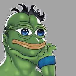 A high quality digital art image that combines Dio Brando from JoJo's Bizarre Adventure and Pepe the Frog