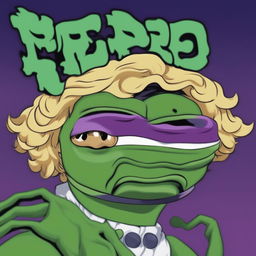 A high quality digital art image that combines Dio Brando from JoJo's Bizarre Adventure and Pepe the Frog