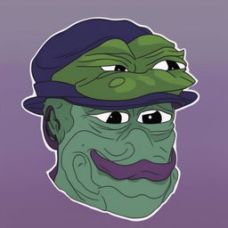 A high-quality digital art image that merges Jotaro Kujo from JoJo's Bizarre Adventure with Pepe the Frog