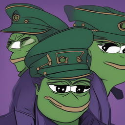 A high-quality digital art image that merges Jotaro Kujo from JoJo's Bizarre Adventure with Pepe the Frog