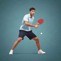 Vector image of a batsman skillfully playing with a table tennis bat instead of a cricket bat