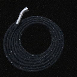 A hose composed entirely of shimmering, glowing stars against a dark cosmic background.