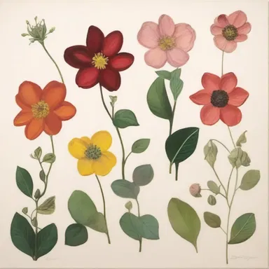 The artist created a series of paintings that explore the chronology of a flower's growth, from seed to full bloom.
