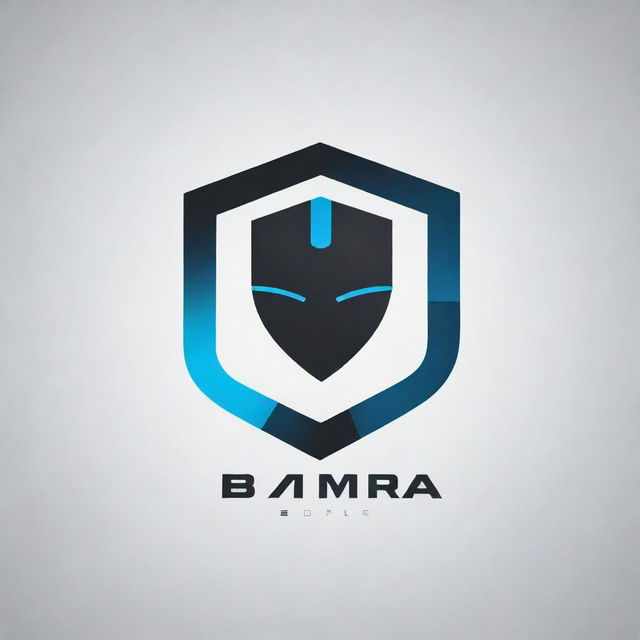 Design a modern, minimalist logo for a tech support company named Bazma. The logo should incorporate elements related to technology, like circuitry or digital pixels, and support, perhaps with hands or a shield metaphor.