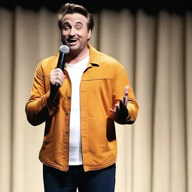 The comedian had a new hilarious joke in use during his stand-up performance.