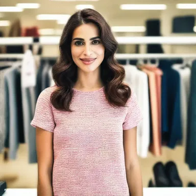 She is a discriminating shopper and always chooses the latest trends and high-quality garments.
