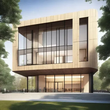 The architect presented a succinct design proposal for the new building, highlighting the key features and overall concept.