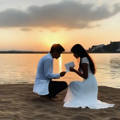 As the sun set, they exchanged succinct love letters, expressing their deepest emotions in just a few heartfelt words.
